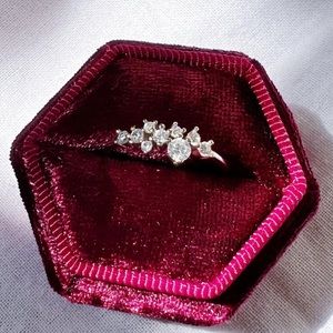 CZ and 925 Sterling Silver Cluster Ring